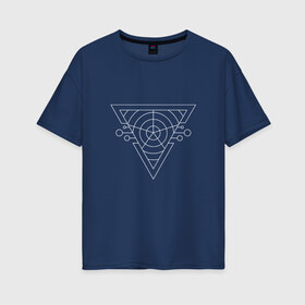 Женская футболка хлопок Oversize с принтом Темный треугольник в Кировске, 100% хлопок | свободный крой, круглый ворот, спущенный рукав, длина до линии бедер
 | абстракция | геометрия | круги | треугольник