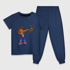 Детская пижама хлопок с принтом Crash dab в Кировске, 100% хлопок |  брюки и футболка прямого кроя, без карманов, на брюках мягкая резинка на поясе и по низу штанин
 | crash bandicoot