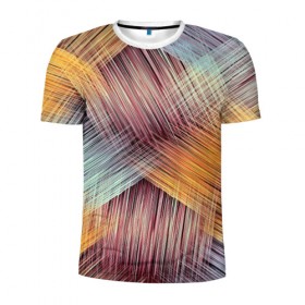 Мужская футболка 3D спортивная с принтом Штрихованные линии в Кировске, 100% полиэстер с улучшенными характеристиками | приталенный силуэт, круглая горловина, широкие плечи, сужается к линии бедра | полосы | штриховка