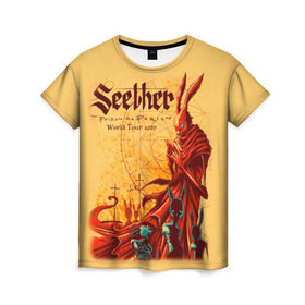 Женская футболка 3D с принтом Seether в Кировске, 100% полиэфир ( синтетическое хлопкоподобное полотно) | прямой крой, круглый вырез горловины, длина до линии бедер | saron gas | seether