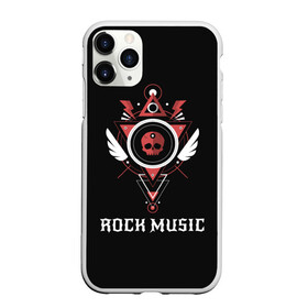 Чехол для iPhone 11 Pro Max матовый с принтом Rock Music в Кировске, Силикон |  | Тематика изображения на принте: знаки | красный | музыка | рок | череп | черный