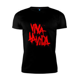 Мужская футболка премиум с принтом Viva La Vida в Кировске, 92% хлопок, 8% лайкра | приталенный силуэт, круглый вырез ворота, длина до линии бедра, короткий рукав | coldplay