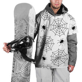 Накидка на куртку 3D с принтом Паутинка в Кировске, 100% полиэстер |  | Тематика изображения на принте: белый | паук | паутина | узор | хэллоуин | черный
