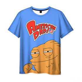 Мужская футболка 3D с принтом American Dad в Кировске, 100% полиэфир | прямой крой, круглый вырез горловины, длина до линии бедер | 