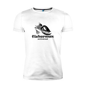Мужская футболка премиум с принтом Fisherman Pro в Кировске, 92% хлопок, 8% лайкра | приталенный силуэт, круглый вырез ворота, длина до линии бедра, короткий рукав | 