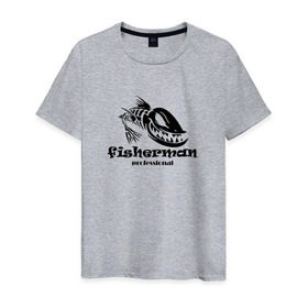 Мужская футболка хлопок с принтом Fisherman Pro в Кировске, 100% хлопок | прямой крой, круглый вырез горловины, длина до линии бедер, слегка спущенное плечо. | 