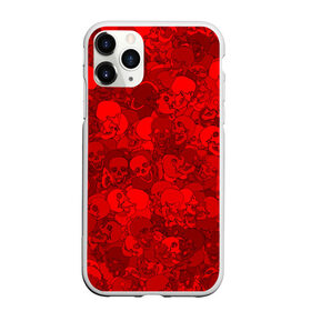 Чехол для iPhone 11 Pro матовый с принтом Красные черепа в Кировске, Силикон |  | Тематика изображения на принте: камуфляж | кости | красный | милитари | паттерн | скелет | текстура | хеллоуин