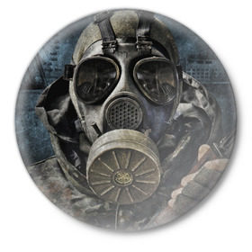 Значок с принтом Stalker в Кировске,  металл | круглая форма, металлическая застежка в виде булавки | stalker | сталкер