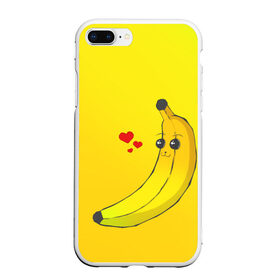 Чехол для iPhone 7Plus/8 Plus матовый с принтом Just Banana (Yellow) в Кировске, Силикон | Область печати: задняя сторона чехла, без боковых панелей | Тематика изображения на принте: banana | банан | желтый | оранжевый | фрукты