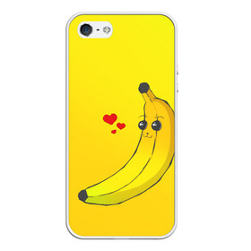 Чехол для iPhone 5/5S матовый с принтом Just Banana (Yellow) в Кировске, Силикон | Область печати: задняя сторона чехла, без боковых панелей | Тематика изображения на принте: banana | банан | желтый | оранжевый | фрукты