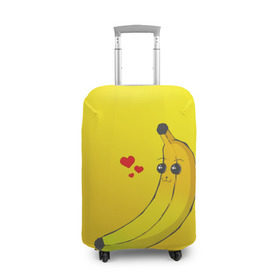 Чехол для чемодана 3D с принтом Just Banana (Yellow) в Кировске, 86% полиэфир, 14% спандекс | двустороннее нанесение принта, прорези для ручек и колес | banana | банан | желтый | оранжевый | фрукты