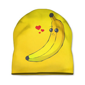 Шапка 3D с принтом Just Banana (Yellow) в Кировске, 100% полиэстер | универсальный размер, печать по всей поверхности изделия | banana | банан | желтый | оранжевый | фрукты