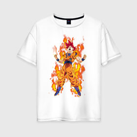 Женская футболка хлопок Oversize с принтом Dragon Ball в Кировске, 100% хлопок | свободный крой, круглый ворот, спущенный рукав, длина до линии бедер
 | anime | dragon ball | goku | драгон болл