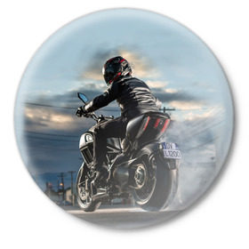 Значок с принтом Ducati в Кировске,  металл | круглая форма, металлическая застежка в виде булавки | Тематика изображения на принте: bike | ducati | harley | honda | moto | suzuki | yamaha | байк | мотоцикл | спорт