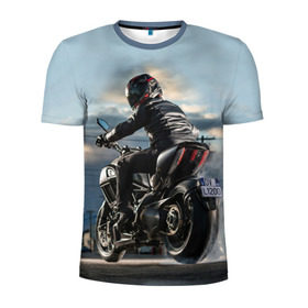 Мужская футболка 3D спортивная с принтом Ducati в Кировске, 100% полиэстер с улучшенными характеристиками | приталенный силуэт, круглая горловина, широкие плечи, сужается к линии бедра | bike | ducati | harley | honda | moto | suzuki | yamaha | байк | мотоцикл | спорт