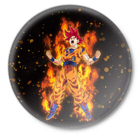 Значок с принтом Dragon Ball в Кировске,  металл | круглая форма, металлическая застежка в виде булавки | anime | dragon ball | goku | драгон болл