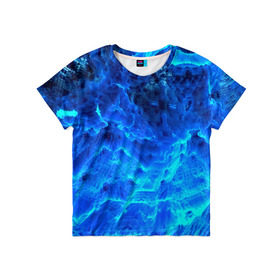 Детская футболка 3D с принтом Frozen fractal в Кировске, 100% гипоаллергенный полиэфир | прямой крой, круглый вырез горловины, длина до линии бедер, чуть спущенное плечо, ткань немного тянется | abstract | abstraction | fractal | optical | абстракция | фрактал