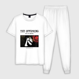 Мужская пижама хлопок с принтом The Offspring - out of control в Кировске, 100% хлопок | брюки и футболка прямого кроя, без карманов, на брюках мягкая резинка на поясе и по низу штанин
 | Тематика изображения на принте: 