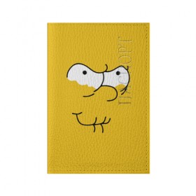 Обложка для паспорта матовая кожа с принтом Simpsons Lemon Face в Кировске, натуральная матовая кожа | размер 19,3 х 13,7 см; прозрачные пластиковые крепления | Тематика изображения на принте: лимонное | лицо | симпсоны