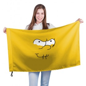 Флаг 3D с принтом Simpsons Lemon Face в Кировске, 100% полиэстер | плотность ткани — 95 г/м2, размер — 67 х 109 см. Принт наносится с одной стороны | лимонное | лицо | симпсоны