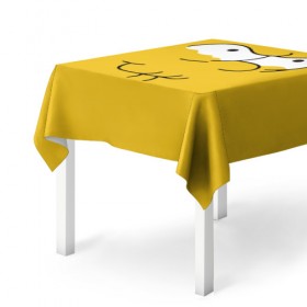 Скатерть 3D с принтом Simpsons Lemon Face в Кировске, 100% полиэстер (ткань не мнется и не растягивается) | Размер: 150*150 см | лимонное | лицо | симпсоны
