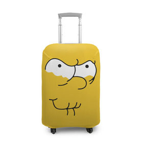 Чехол для чемодана 3D с принтом Simpsons Lemon Face в Кировске, 86% полиэфир, 14% спандекс | двустороннее нанесение принта, прорези для ручек и колес | лимонное | лицо | симпсоны