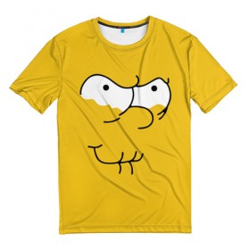 Мужская футболка 3D с принтом Simpsons Lemon Face в Кировске, 100% полиэфир | прямой крой, круглый вырез горловины, длина до линии бедер | лимонное | лицо | симпсоны