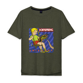 Мужская футболка хлопок Oversize с принтом The Offspring - americana в Кировске, 100% хлопок | свободный крой, круглый ворот, “спинка” длиннее передней части | the offspring | качели | офспринг | оффспринг | рок | таракан | щупальце