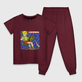Детская пижама хлопок с принтом The Offspring - americana в Кировске, 100% хлопок |  брюки и футболка прямого кроя, без карманов, на брюках мягкая резинка на поясе и по низу штанин
 | the offspring | качели | офспринг | оффспринг | рок | таракан | щупальце