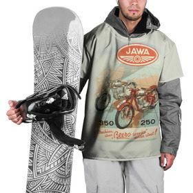 Накидка на куртку 3D с принтом JAWA в Кировске, 100% полиэстер |  | bike | jawa | moto | sport | байк | мото | спорт | ява