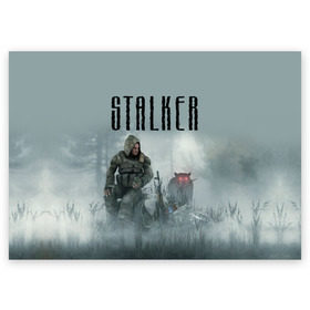 Поздравительная открытка с принтом Stalker в Кировске, 100% бумага | плотность бумаги 280 г/м2, матовая, на обратной стороне линовка и место для марки
 | stalker | сталкер
