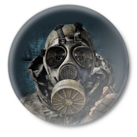 Значок с принтом Stalker в Кировске,  металл | круглая форма, металлическая застежка в виде булавки | stalker | сталкер