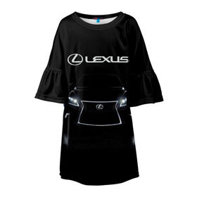 Детское платье 3D с принтом Lexus в Кировске, 100% полиэстер | прямой силуэт, чуть расширенный к низу. Круглая горловина, на рукавах — воланы | Тематика изображения на принте: auto | lexus | sport | toyota | автомобиль | внедорожник | машина | спорт