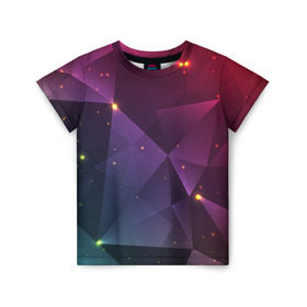 Детская футболка 3D с принтом Colorful triangles в Кировске, 100% гипоаллергенный полиэфир | прямой крой, круглый вырез горловины, длина до линии бедер, чуть спущенное плечо, ткань немного тянется | polygonal | абстракция | текстура
