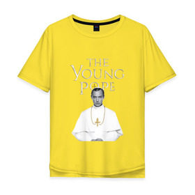 Мужская футболка хлопок Oversize с принтом Молодой Папа | The Young Pope в Кировске, 100% хлопок | свободный крой, круглый ворот, “спинка” длиннее передней части | the young pope | джуд лоу | молодой папа