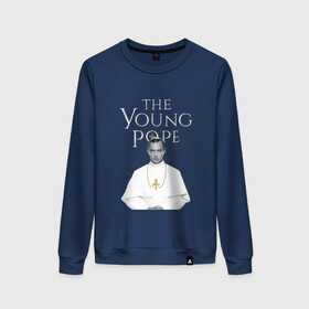 Женский свитшот хлопок с принтом Молодой Папа | The Young Pope в Кировске, 100% хлопок | прямой крой, круглый вырез, на манжетах и по низу широкая трикотажная резинка  | Тематика изображения на принте: the young pope | джуд лоу | молодой папа