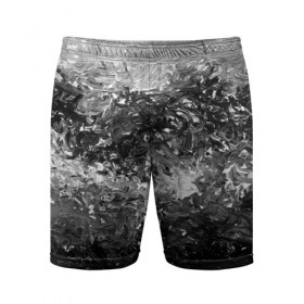 Мужские шорты 3D спортивные с принтом Чёрно белый цвет в Кировске,  |  | abstraction | color | spray | tie dye | абстракция | акварель | живопись | искусство | краски | текстуры