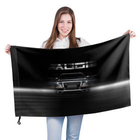 Флаг 3D с принтом Audi Q7 скорость в Кировске, 100% полиэстер | плотность ткани — 95 г/м2, размер — 67 х 109 см. Принт наносится с одной стороны | audi | авто | автомобиль | ауди | кольца | красивая | кроссовер | крутая | марка | машина | надпись | немецкая иномарка | прикольная | тачка | черная | эмблема