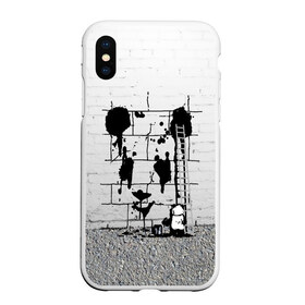Чехол для iPhone XS Max матовый с принтом Панда вандал в Кировске, Силикон | Область печати: задняя сторона чехла, без боковых панелей | бамбук | бамбуковый медведь | банка | животное | зубы | капли | когти | краска | красная книга | лапы | мишка | панда | подтеки | прикол | прикольный | рисует | следы | черный | япония