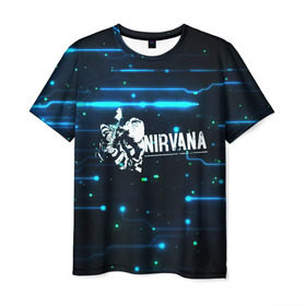 Мужская футболка 3D с принтом Схема Nirvana (Курт Кобейн) в Кировске, 100% полиэфир | прямой крой, круглый вырез горловины, длина до линии бедер | kurt cobain | микросхема | нирвана | плата