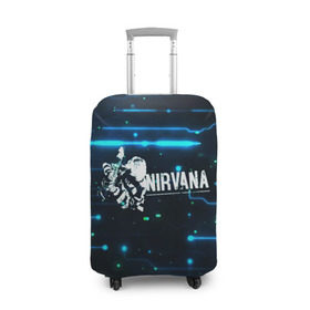 Чехол для чемодана 3D с принтом Схема Nirvana (Курт Кобейн) в Кировске, 86% полиэфир, 14% спандекс | двустороннее нанесение принта, прорези для ручек и колес | kurt cobain | микросхема | нирвана | плата