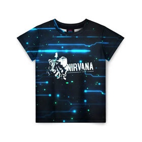 Детская футболка 3D с принтом Схема Nirvana (Курт Кобейн) в Кировске, 100% гипоаллергенный полиэфир | прямой крой, круглый вырез горловины, длина до линии бедер, чуть спущенное плечо, ткань немного тянется | kurt cobain | микросхема | нирвана | плата