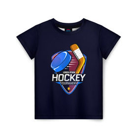 Детская футболка 3D с принтом Hockey в Кировске, 100% гипоаллергенный полиэфир | прямой крой, круглый вырез горловины, длина до линии бедер, чуть спущенное плечо, ткань немного тянется | bandy | hockey | клюшка | коньки | лед | спорт | хоккей