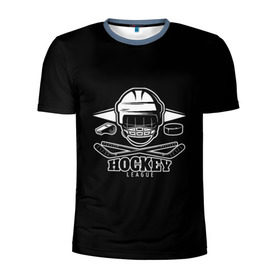 Мужская футболка 3D спортивная с принтом Hockey! в Кировске, 100% полиэстер с улучшенными характеристиками | приталенный силуэт, круглая горловина, широкие плечи, сужается к линии бедра | bandy | hockey | клюшка | коньки | лед | спорт | хоккей