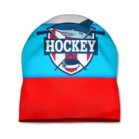 Шапка 3D с принтом Акула хоккея в Кировске, 100% полиэстер | универсальный размер, печать по всей поверхности изделия | bandy | hockey | клюшка | коньки | лед | россия | русский хоккей | спорт | хоккей