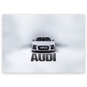 Поздравительная открытка с принтом Audi серебро в Кировске, 100% бумага | плотность бумаги 280 г/м2, матовая, на обратной стороне линовка и место для марки
 | Тематика изображения на принте: ауди | машина