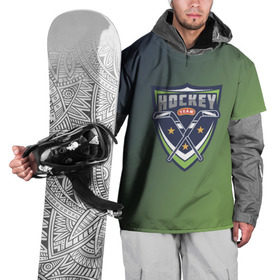 Накидка на куртку 3D с принтом Hockey в Кировске, 100% полиэстер |  | зеленый | спорт | хоккей