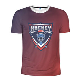 Мужская футболка 3D спортивная с принтом Hockey в Кировске, 100% полиэстер с улучшенными характеристиками | приталенный силуэт, круглая горловина, широкие плечи, сужается к линии бедра | 