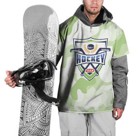 Накидка на куртку 3D с принтом Live hockey в Кировске, 100% полиэстер |  | зеленый | игра | камуфляж | хоккей