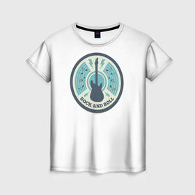 Женская футболка 3D с принтом Rock and Roll в Кировске, 100% полиэфир ( синтетическое хлопкоподобное полотно) | прямой крой, круглый вырез горловины, длина до линии бедер | 